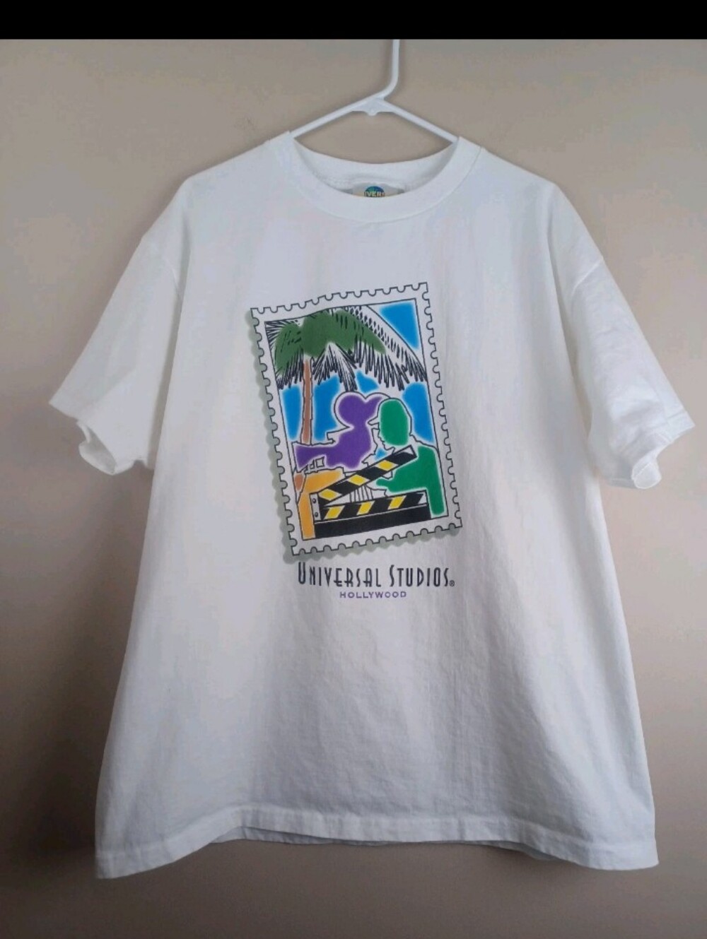 Rare Vintage Universal Studios Hollywood Stamp Graphic Shirt Adult Size XL